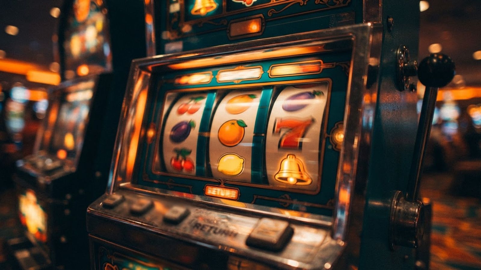 Rouleaux de machine à sous en rotation animée